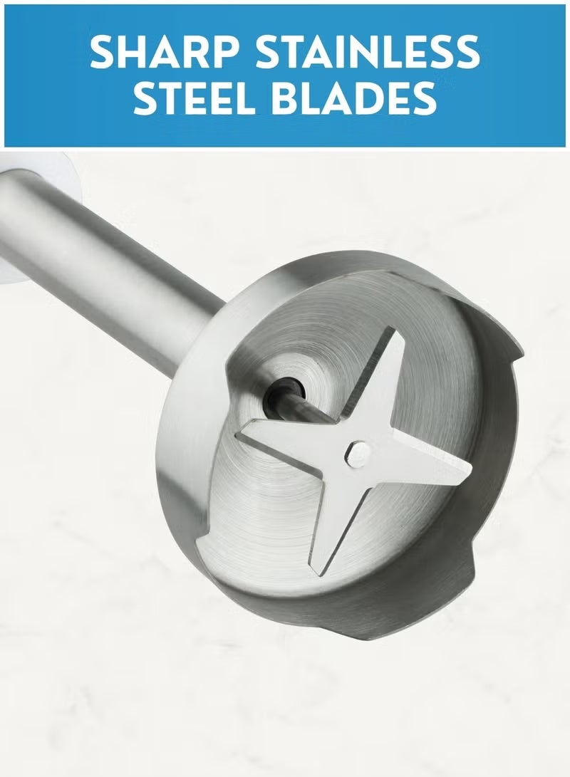 MOSH Hand Blender 4-in-1 Electric Stick Blender with Chopper & Whisk | 2-Speed Powerful Motor, Stainless Steel Blades, 600ml Beaker | Electric Stick Blender for Smoothies, Baby Food & Kitchen Use - Image 5