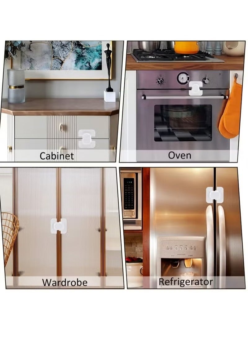 Refrigerator Lock for Kids, 2 Pcs Fridge Door Locks Child Lock Safety for Refrigerator Freezer Door Strong Adhesive No Keys Needed for Fridge and Cabinets Door for Toddler - Image 3