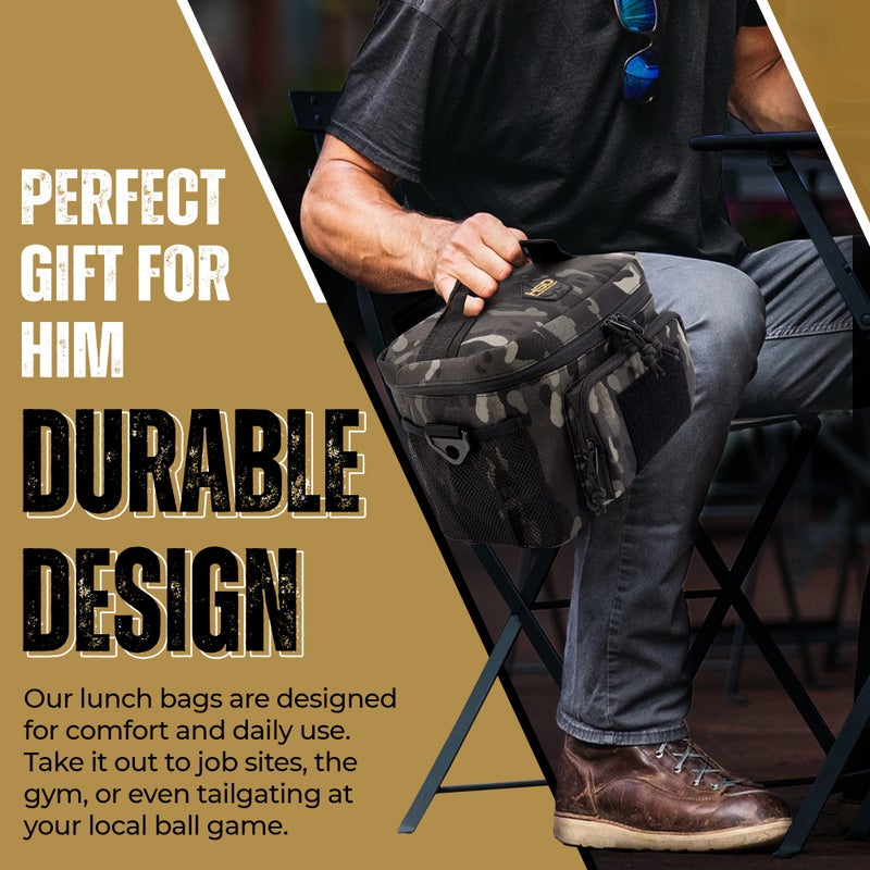 HighSpeedDaddy Tactical Lunch Box For Men & Women- Military Grade Large Insulated Lunch Bag - 11”x 9”x 8” (15L) Cooler Bag - Reusable, Portable and Water Resistant - For Work, Travel & Picnic - Image 2