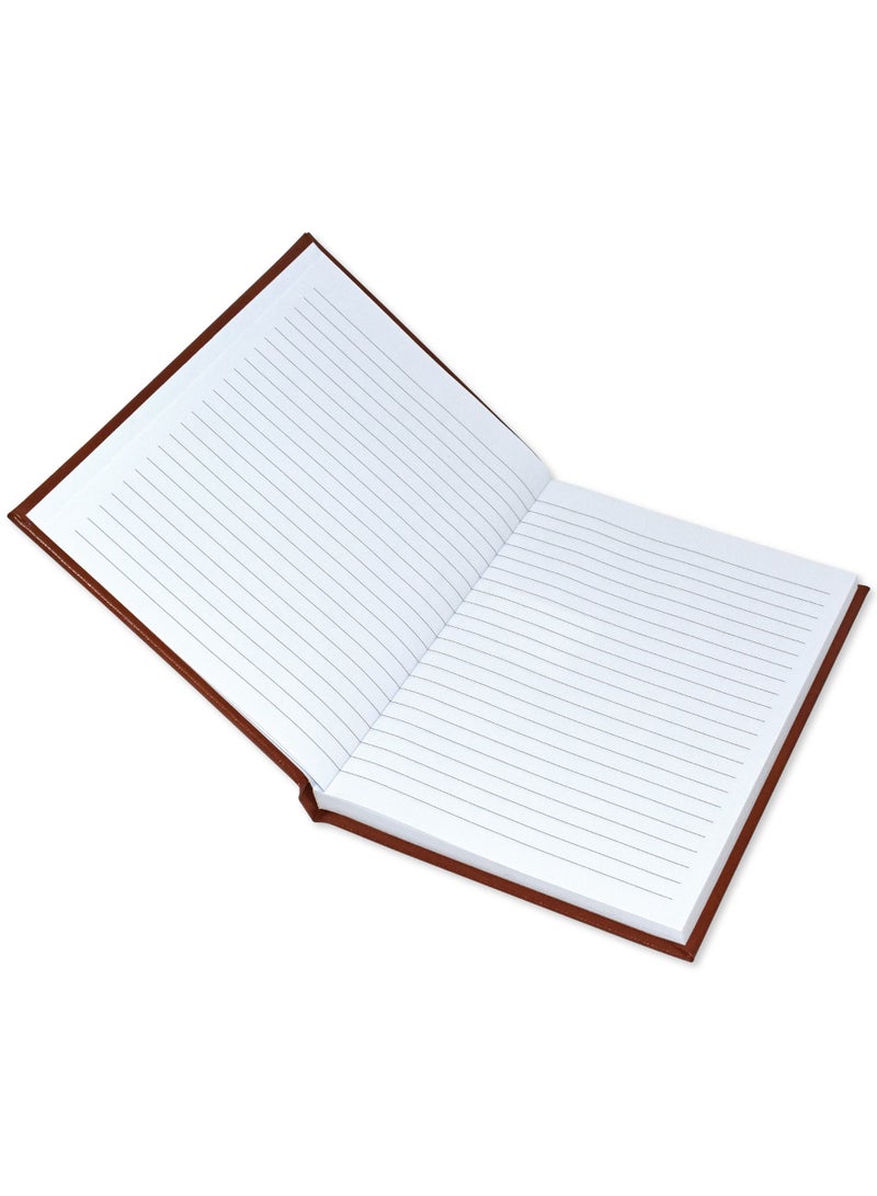 FIS Notebook Bonded Leather, Size A5, Offset White Paper, 70 GSM, 196 Pages, 8 mm Ruled, 1 Side Padded Cover, Colour Brown - FSNB1SA5WHBLBR - Image 2