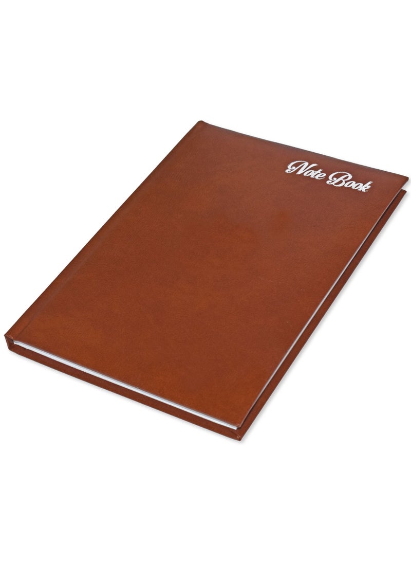 FIS Notebook Bonded Leather, Size A5, Offset White Paper, 70 GSM, 196 Pages, 8 mm Ruled, 1 Side Padded Cover, Colour Brown - FSNB1SA5WHBLBR - Image 1