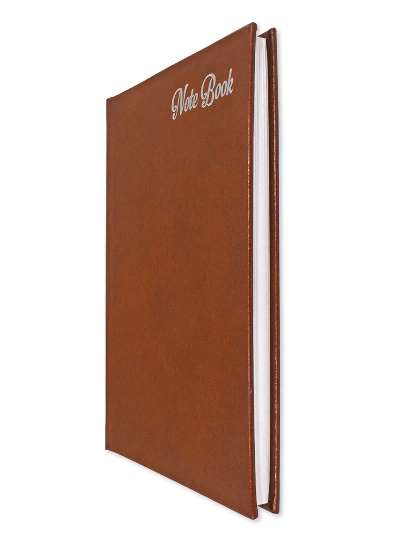 FIS Notebook Bonded Leather, Size A5, Offset White Paper, 70 GSM, 196 Pages, 8 mm Ruled, 1 Side Padded Cover, Colour Brown - FSNB1SA5WHBLBR - Image 3