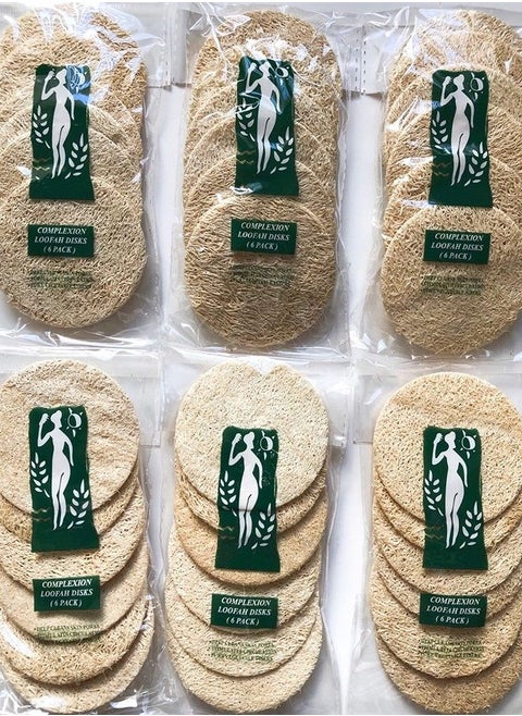 36 Loofah Loofa Facial Complexion Skin Discs Pads (Set of 6 Bags, Each Bag has 6 disks)
