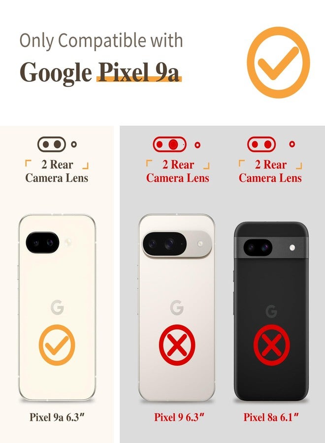 جراب GVIEWIN لهاتف Google Pixel 9a، [واقي شاشة] [حماية فائقة] جراب هاتف نسائي شفاف رفيع مقاوم للصدمات بتصميم زهور لهاتف Pixel 9a (رسم تخطيطي/أسود) - Image 2