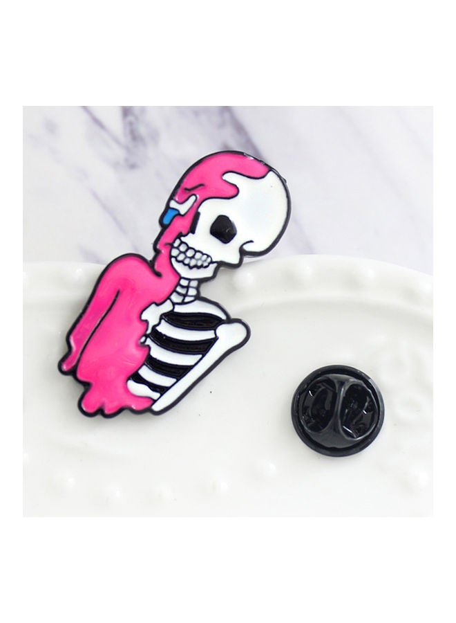 Cool Enamel Skeleton Shirt Lapel Brooch Pin