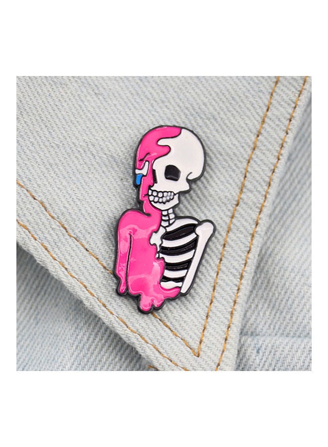 Cool Enamel Skeleton Shirt Lapel Brooch Pin