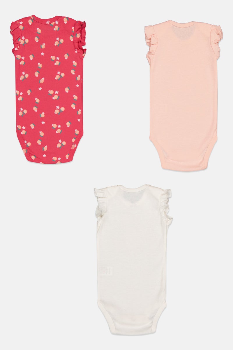 English Laundry Toddlers Girl 3 Pieces Crew Neck Graphic Print Bodysuit, Multicolor - Image 3