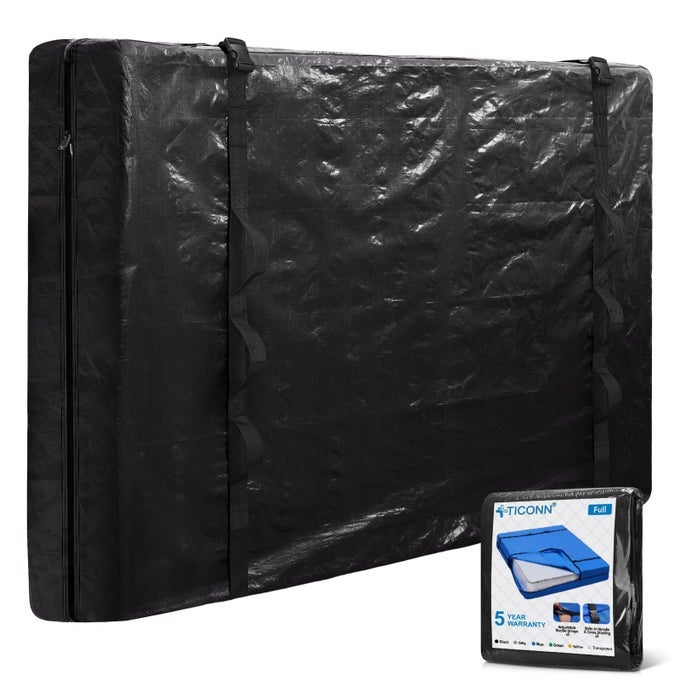 MATTRESS BAGS FOR MOVING HEAVY DUTY FULL MATTRESS COVER STORAGE BAG WITH FULLAROUND HANDLE AND ADJUSTABLE BUCKLES BLACK FULL