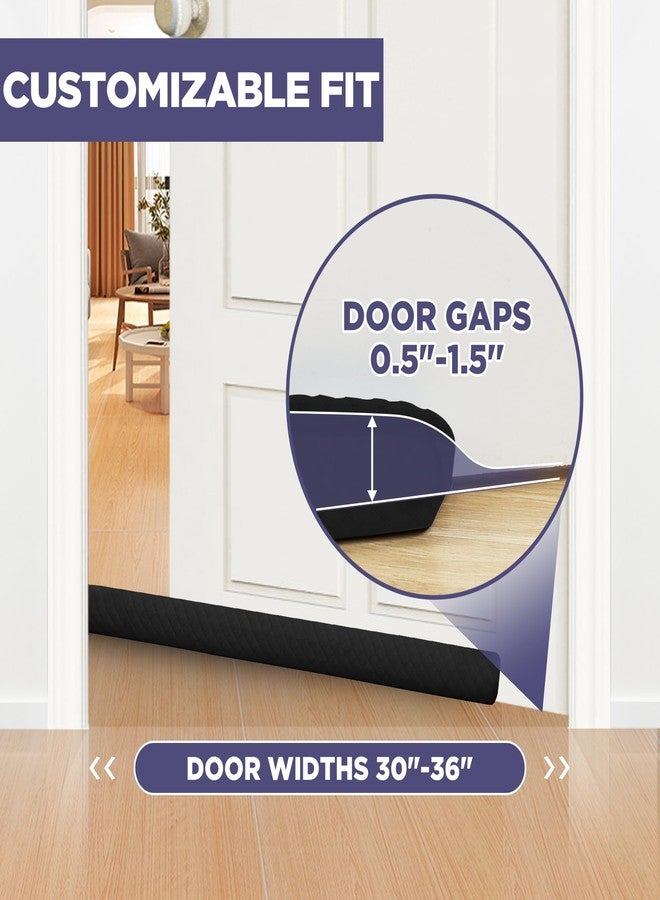 Ciieyuo Premium Velvet Door Stop,Filling Adjustable Gap 30'' To 36'', Double Sided Windproof Seal, Easy Installation To Block Noise, Cold Air, Light, Dust And Currents - Image 3