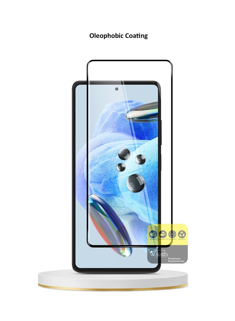 Wtech Xiaomi Redmi Note 12 Pro 5G 2023 Premium E2E Full Glue Full Cover Tempered Glass Screen Protector (MSGECN) - Clear/Black - Image 4