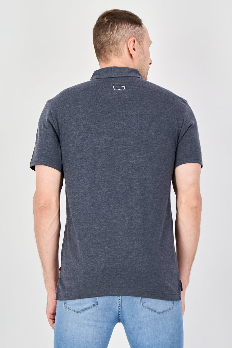 Levi's Men Regular Fit Short Sleeve Heather Polo Shirt, Dark Grey - Image 3