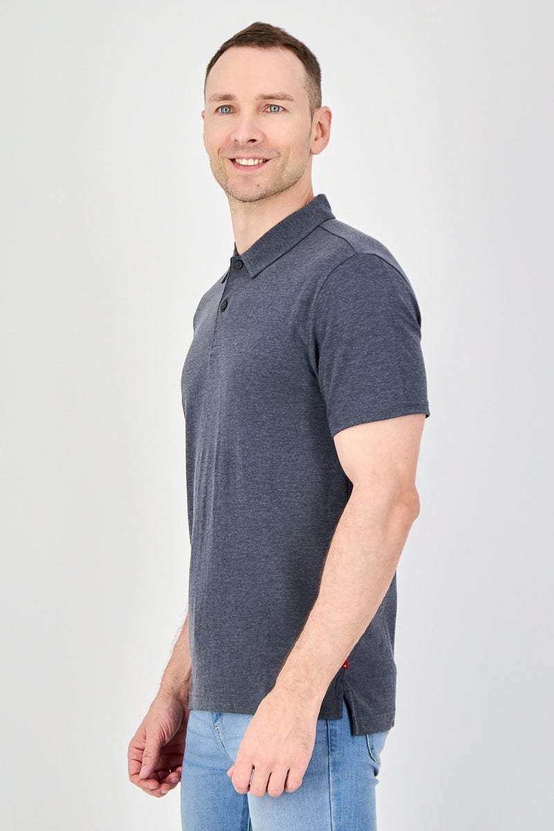 Levi's Men Regular Fit Short Sleeve Heather Polo Shirt, Dark Grey - Image 2