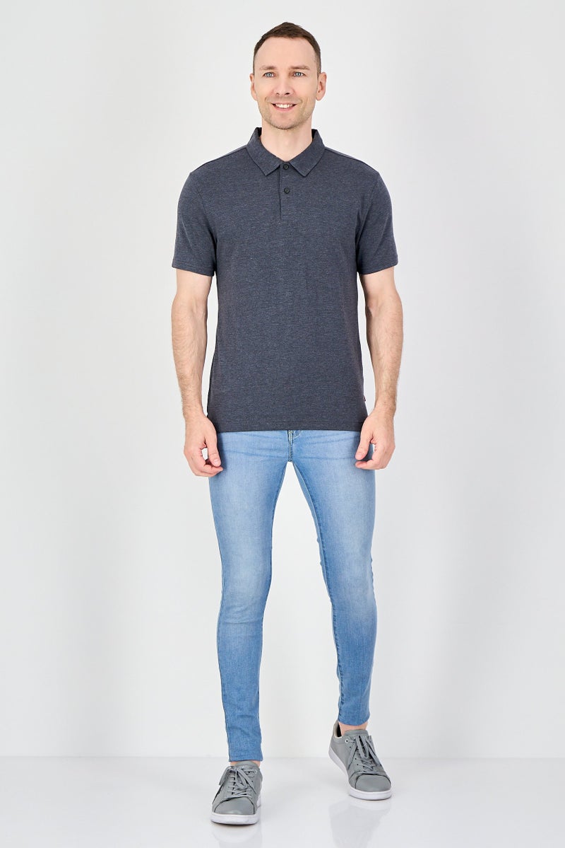 Levi's Men Regular Fit Short Sleeve Heather Polo Shirt, Dark Grey - Image 4