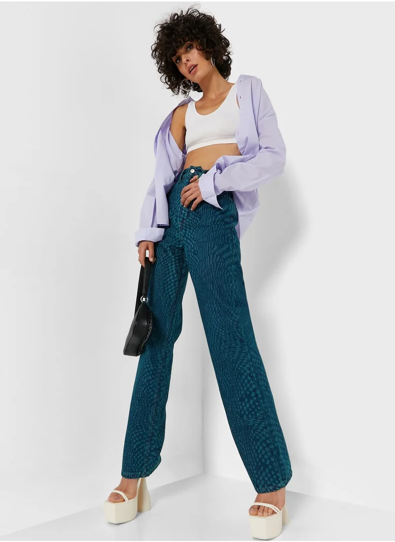 TOPSHOP High Waist Straight Jeans