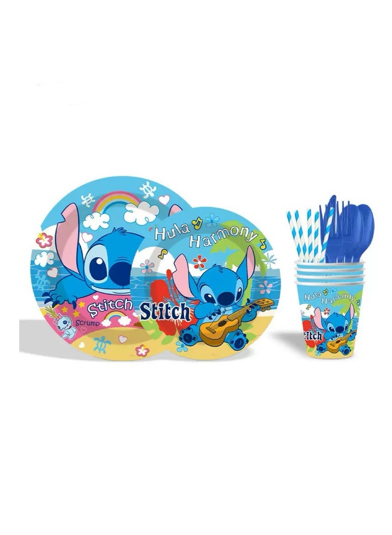 xppier Stitch Party Decorations for 10 Guests, Stitch Birthday Party Disposable Tableware Stitch Themed Party Plates - Image 5