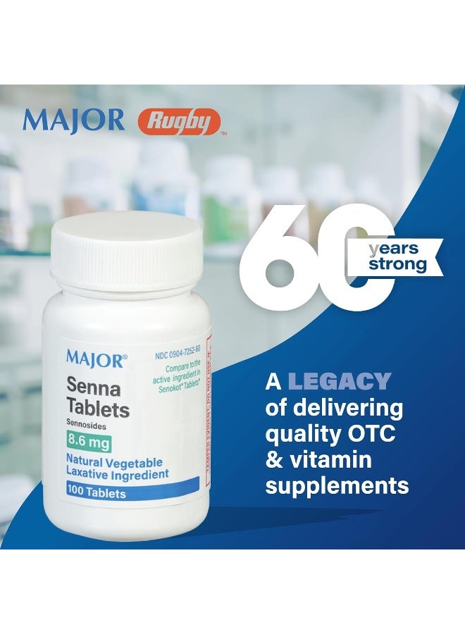 MAJOR Senna Tablets (8.6mg) - 100 Count Per Bottle - Image 2