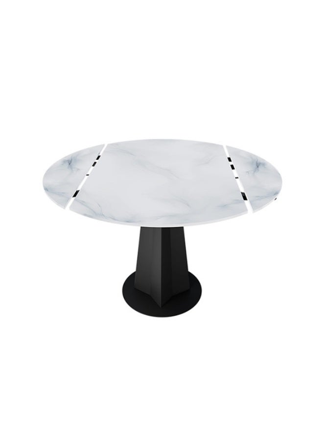 YI ONE Expandable Dining Table – White Marble Stone Top with Metal Legs, 4–6 Seater Luxury Dining Table, 1350×750 mm, Modern Design with Child Locking System - Image 3