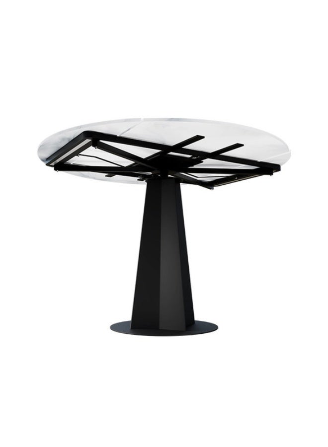 YI ONE Expandable Dining Table – White Marble Stone Top with Metal Legs, 4–6 Seater Luxury Dining Table, 1350×750 mm, Modern Design with Child Locking System - Image 4