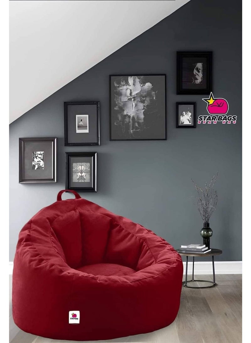 Star Bags - Bean Bags Bean Bag Chair Comfy - From Star Bags - 100*75cm - Wine Red - Velvet Fabric - Image 1