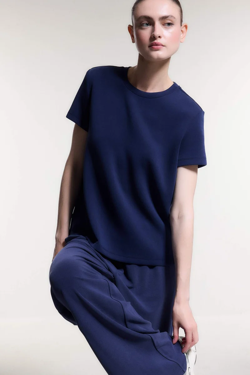 DeFacto Standard Fit Crew Neck Modal Sports T-Shirt