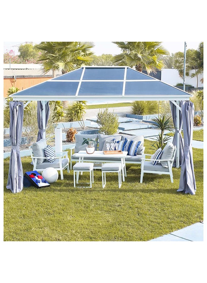 DANUBE HOME - Imperial 7-Seater Outdoor Sofa Dining Set Aluminum Frame Modern Garden Furniture Grey - Image 1