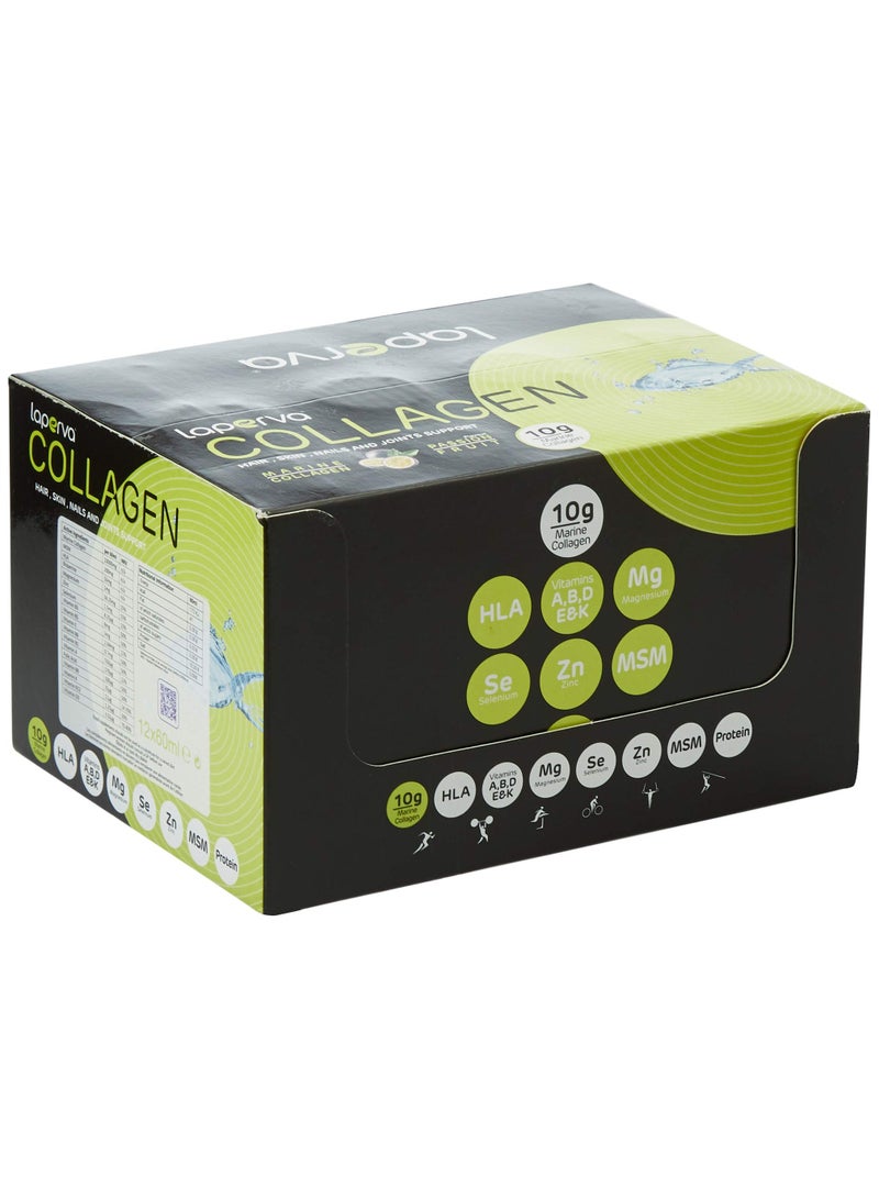 Laperva صندوق كولاجين فاكهة الباشن 12 جرعة