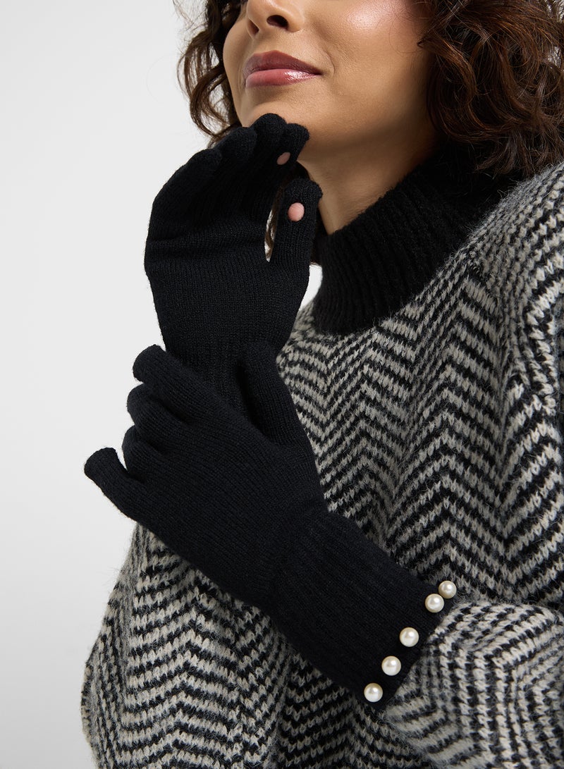 ELLA Pearl Detail Acrylic Winter Glove  - Image 5