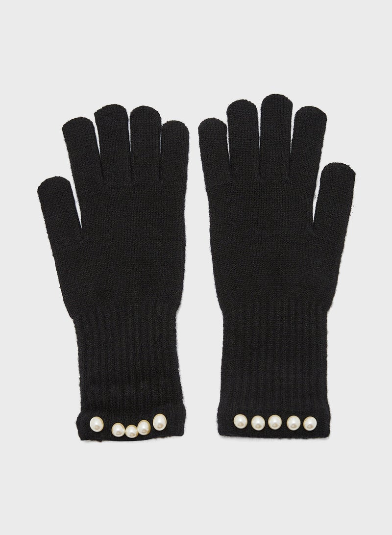 ELLA Pearl Detail Acrylic Winter Glove  - Image 2