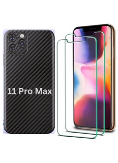 iPhone 11 Pro Max 1 Piece Carbon Fiber Skin Wrap and 2 Piece 10H Screen Protectors - pzsku/ZD20A4901EF69FFD4A008Z/45/_/1738260441/1e68c9bc-ae07-4f66-9398-47edbb79fbce