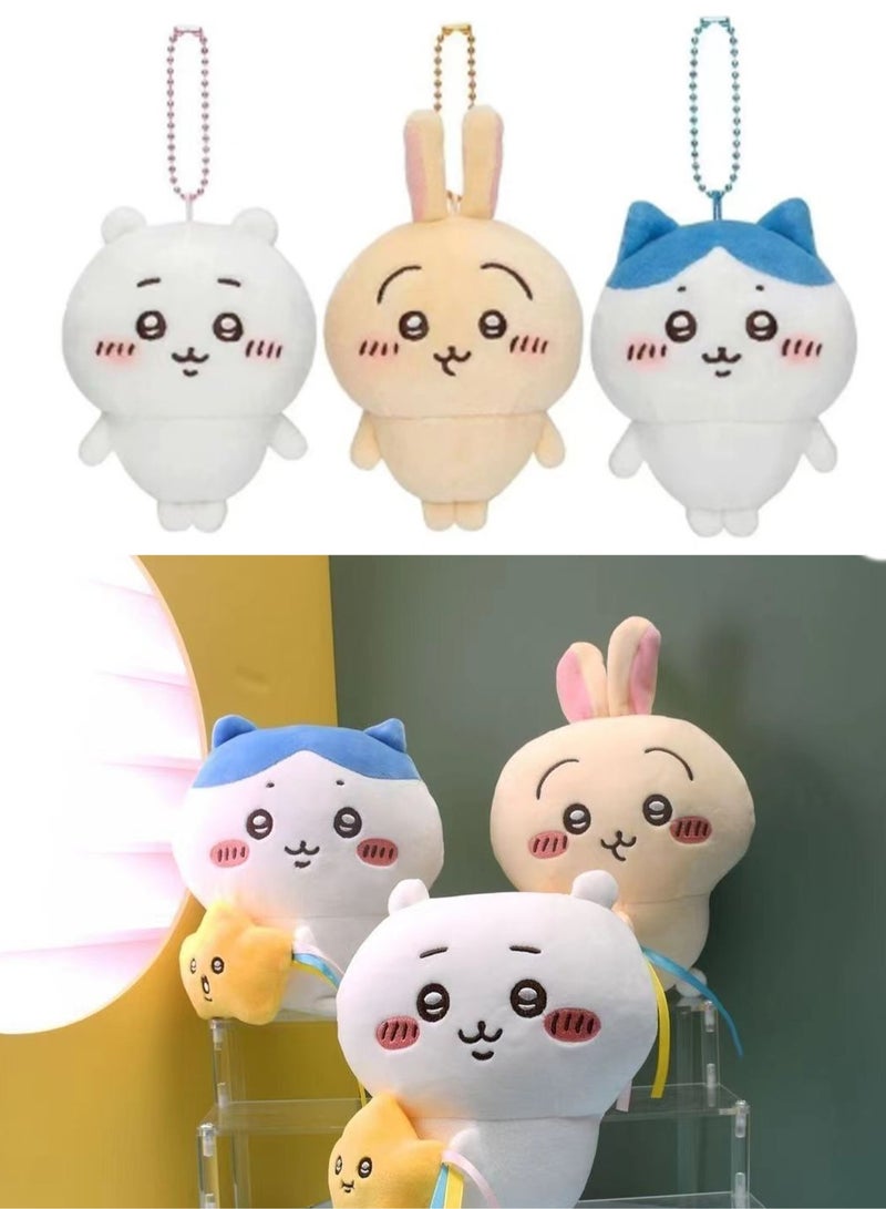 10cm Khaki Orange Bear Pendant Chiikawa Keychain Plush Doll Backpack Accessories Bag Pendant Cartoon Bag Accessories Doll Gift  - Image 3