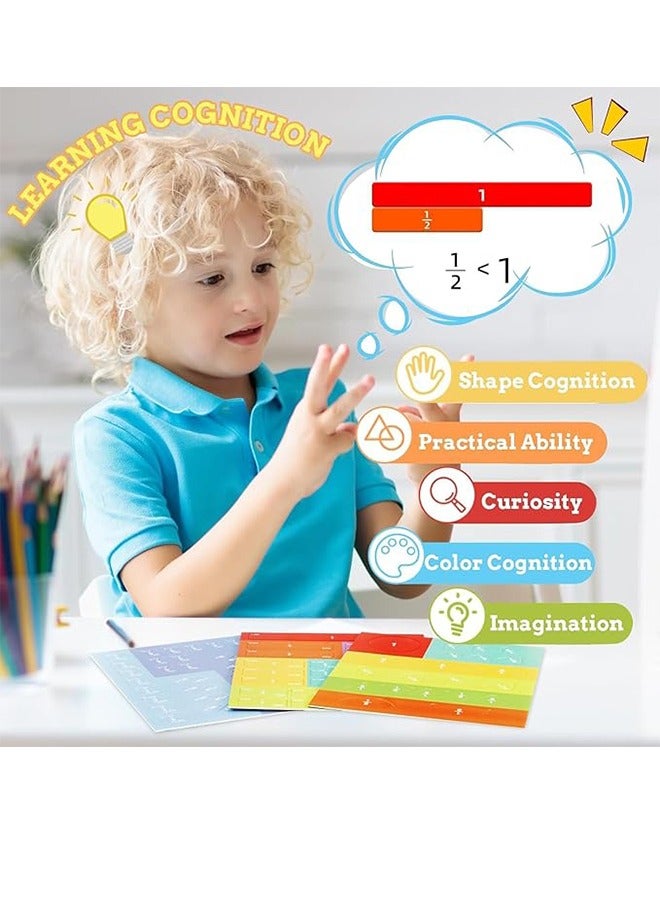 Montessori Magnetic Book Fraction Puzzle,Educational Math Fraction Manipulatives for Child,Magnetic Fraction Tiles for Elementary School,Magnetic Fraction CirclesToy for 4,5th Grade - Image 4