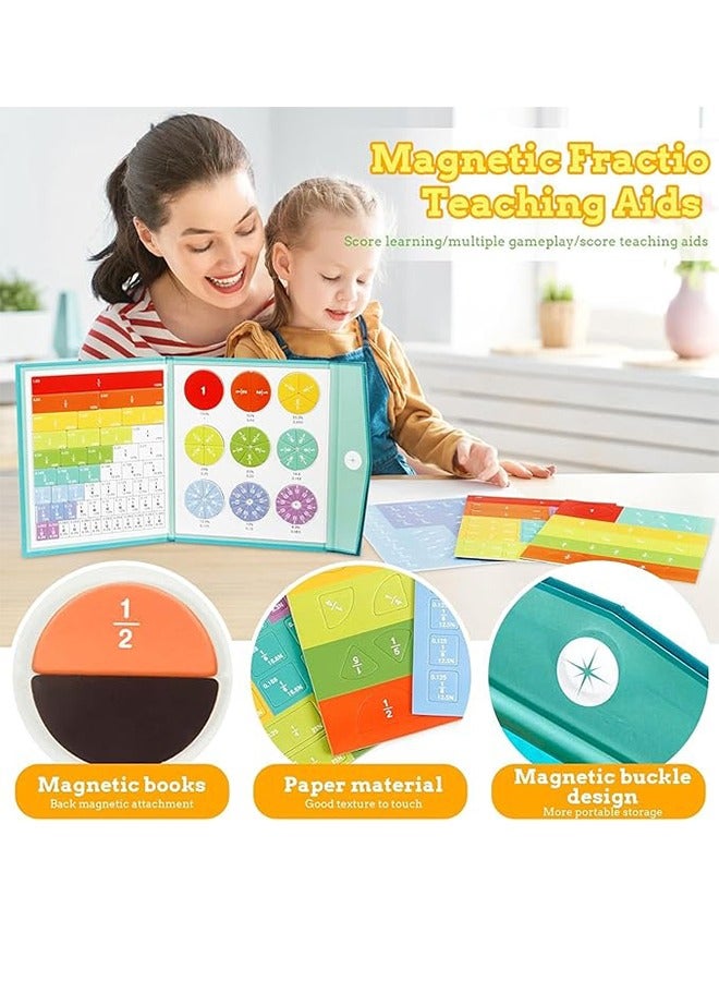 Montessori Magnetic Book Fraction Puzzle,Educational Math Fraction Manipulatives for Child,Magnetic Fraction Tiles for Elementary School,Magnetic Fraction CirclesToy for 4,5th Grade - Image 5