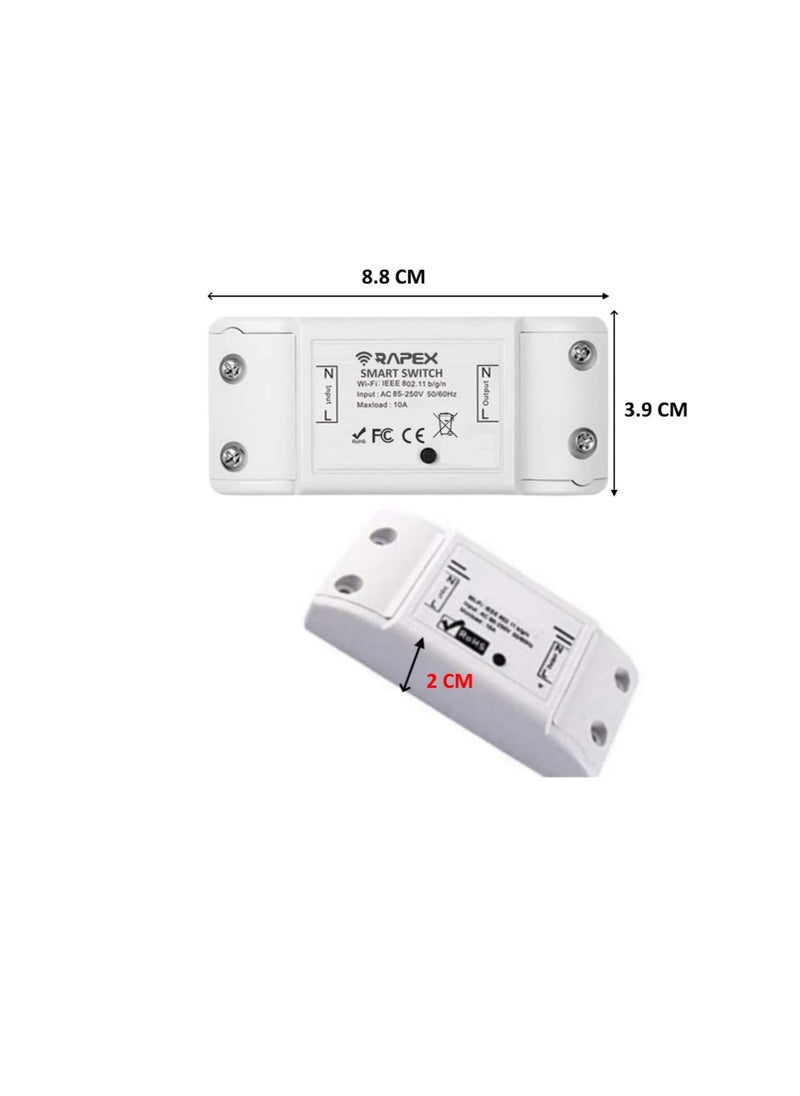 Generic Smart Wi Fi Switch Wireless Remote Control Switch 10A-240VAC DIY Your Home via Compatible with Alexa Google Home Smart Life APP for iOS & Android Suit for Home Hotel Office Pack of 5  - Image 2
