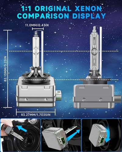 SENROBO Fit for Ford 2013 2014 F150 2013-2019 Flex Edge Escape Titanium D3S HID Headlight Bulbs, 350% Brightness, High Low Beam Xenon Light Bulb, 6000K Cool White, Plug and Play, Pack of 2 - Image 5