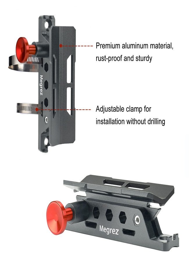 MEGREZ Adjustable Fire Extinguisher Mount Holder, Aluminum Quick Release Fire Extinguisher Holder with 8 Clamps, Compatible with Jeep Wrangler UTV Polaris RZR, Grey - Image 5