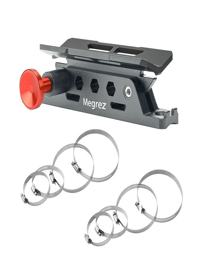 MEGREZ Adjustable Fire Extinguisher Mount Holder, Aluminum Quick Release Fire Extinguisher Holder with 8 Clamps, Compatible with Jeep Wrangler UTV Polaris RZR, Grey - Image 1