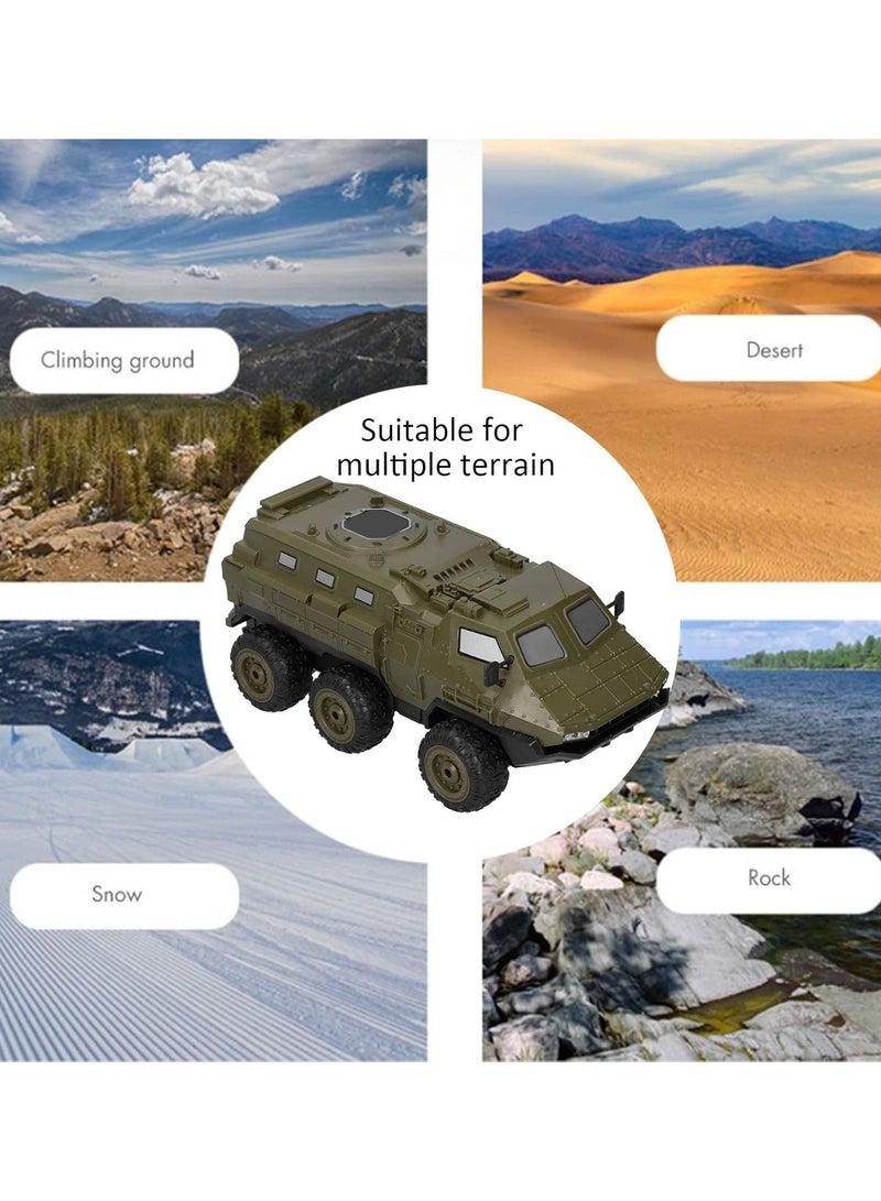 2.4GHz High Speed Armored Car, Powerful and Efficient Motor RC Armored Car 1/16 RC Truck for Various Terrains