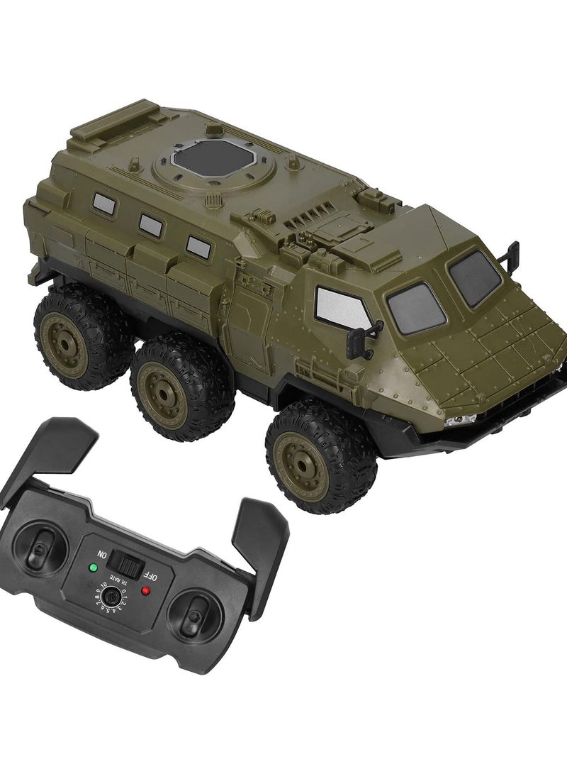 2.4GHz High Speed Armored Car, Powerful and Efficient Motor RC Armored Car 1/16 RC Truck for Various Terrains