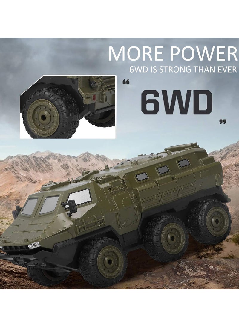 2.4GHz High Speed Armored Car, Powerful and Efficient Motor RC Armored Car 1/16 RC Truck for Various Terrains