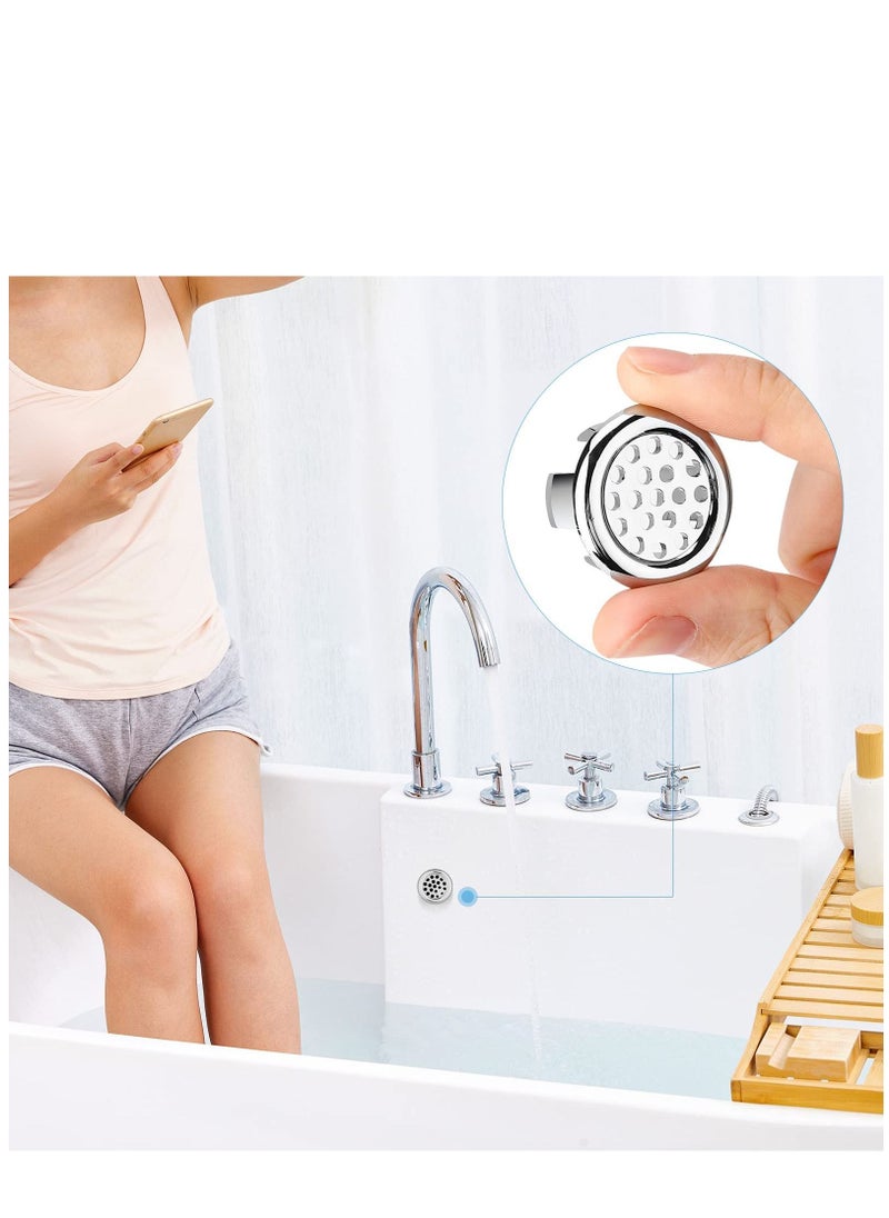 SYOSI - Sink Overflow Ring Kitchen Bathroom Sink Hole Round Overflow Cover Basin Trim Overflow Drain Cap Cover Insert in Hole Spares 30mm Silver (4 Pieces Mesh-Type) - Image 1
