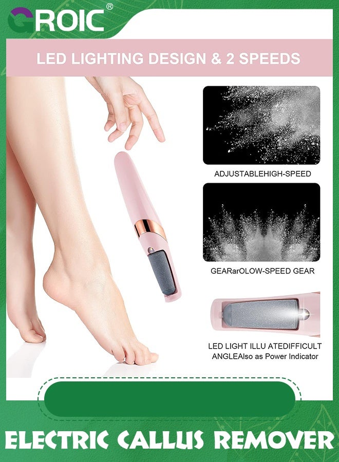 GROIC Electric Rechargeable Portable Foot Callus Remover Foot File Pedicure Tool, Suitable for Crusty Dry Skin & Dead Skin,with 2 Replaceable Roller Heads Treatment Automatic Spin Dry - Image 3