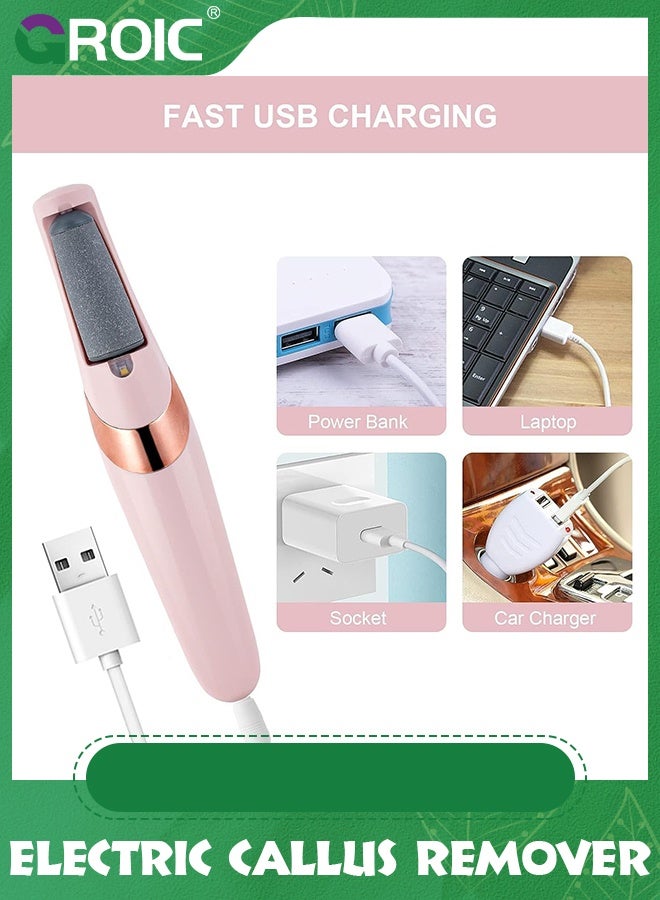 GROIC Electric Rechargeable Portable Foot Callus Remover Foot File Pedicure Tool, Suitable for Crusty Dry Skin & Dead Skin,with 2 Replaceable Roller Heads Treatment Automatic Spin Dry - Image 5