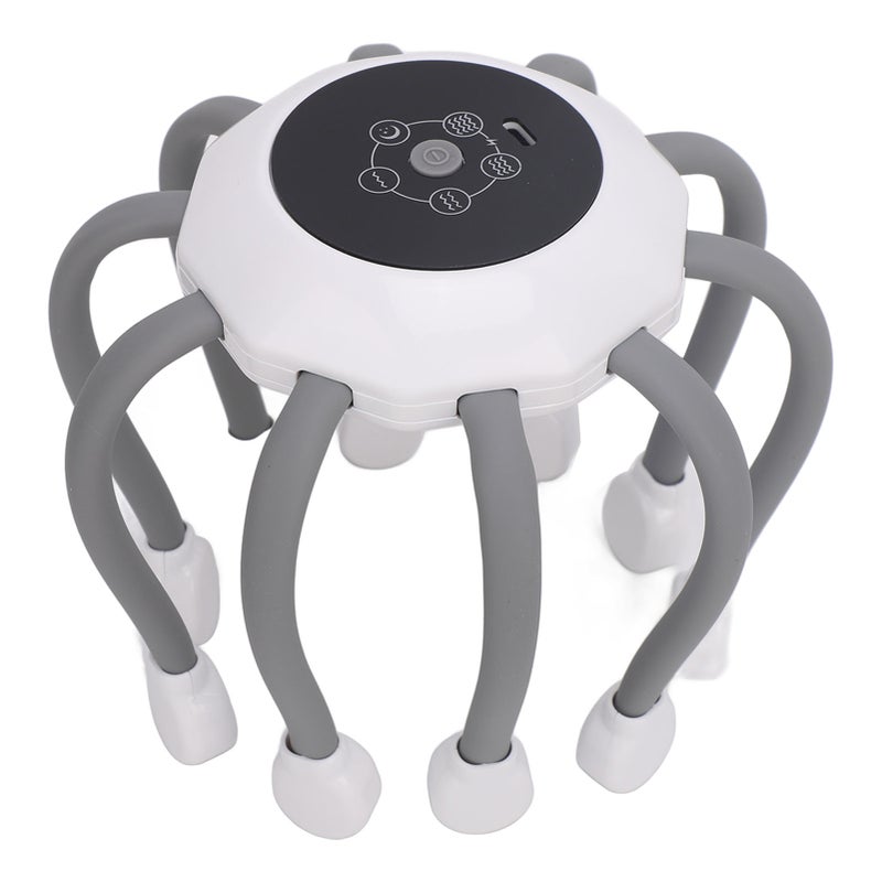 Electric Scalp Massager 10 Claws 5 Modes 360 Degree Vibration Head Massager with Timing White Type A - Image 5