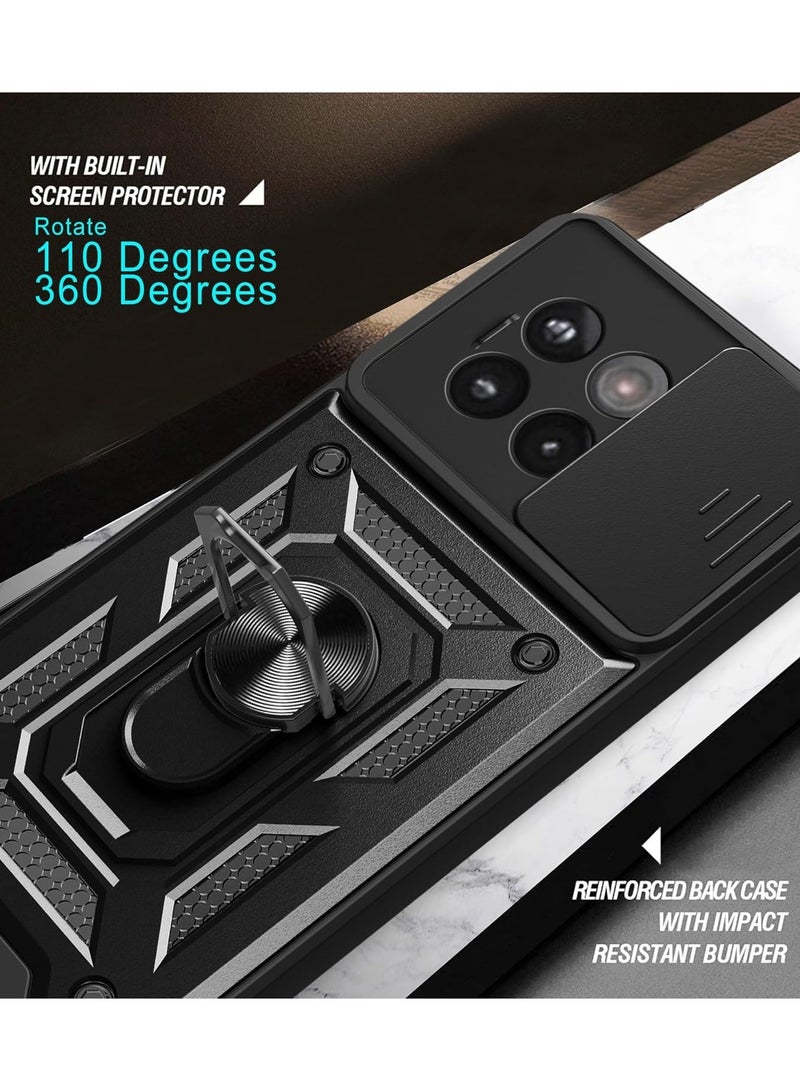 【1+2 Sets】 For OnePlus 13R 5G Case u0026 Screen Protector Slide Camera Cover with Magnetic Car Mount 2 Pieces Tempered Glass Screen Protector - Image 5