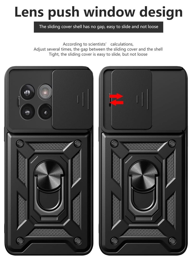 【1+2 Sets】 For OnePlus 13R 5G Case u0026 Screen Protector Slide Camera Cover with Magnetic Car Mount 2 Pieces Tempered Glass Screen Protector - Image 4