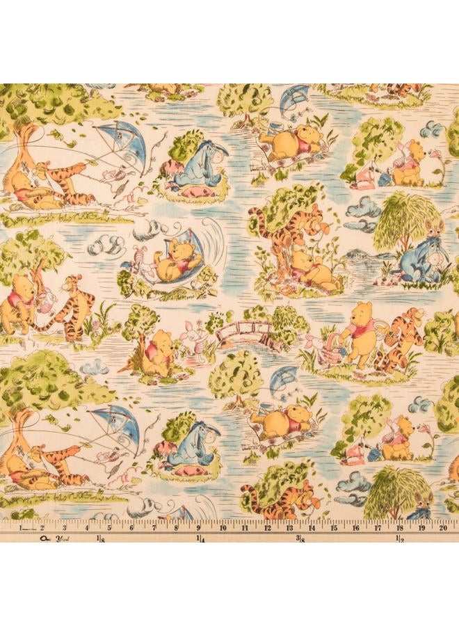 Hobby Lobby Winnie The Pooh Toile Cotton Calico -2 Yard Piece - Image 2