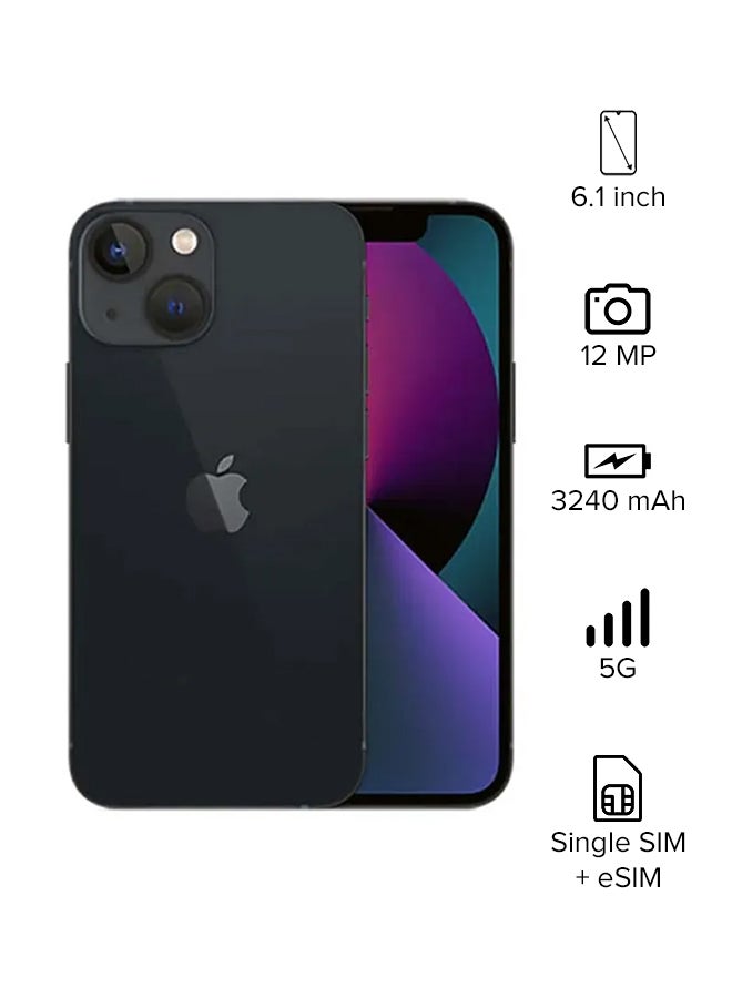 ابل  هاتف آيفون 13 بذاكرة داخلية 512 جيجابايت ويدعم تقنية 5G مع تطبيق فيس تايم بلون ميدنايت - إصدار السعودية - Image 1