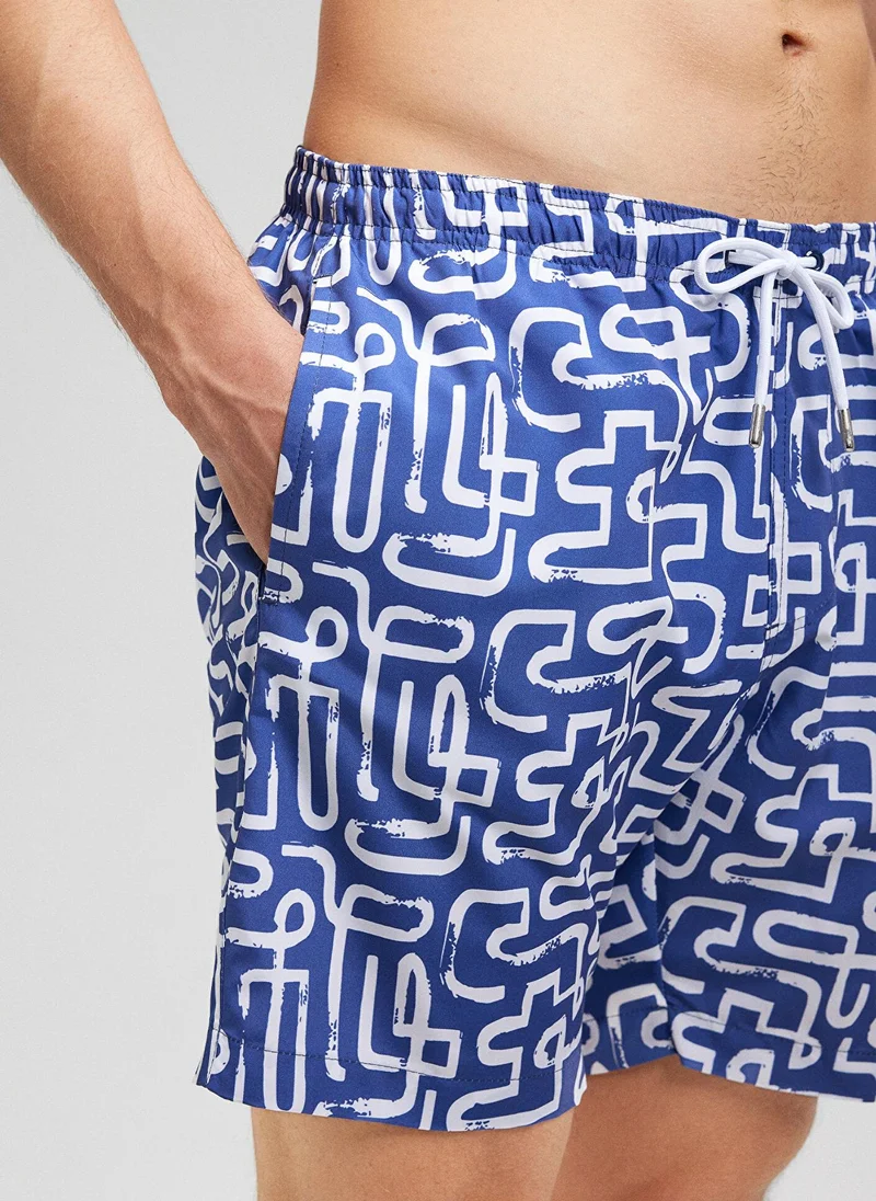 مافي Printed Blue Swimshorts