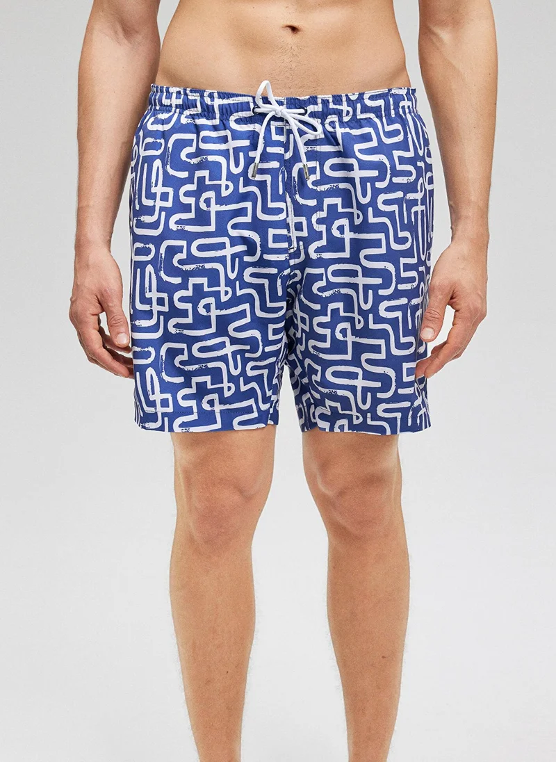 مافي Printed Blue Swimshorts