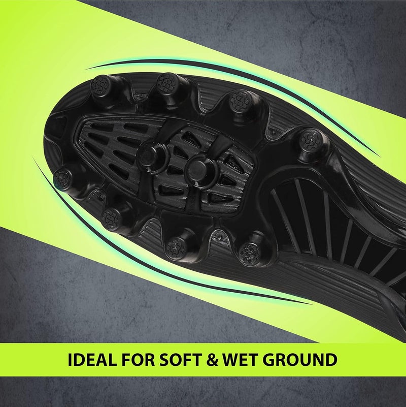 Nivia Airstrike Football Stud for Mens (Black/Green, Size UK-09 ) - Image 4